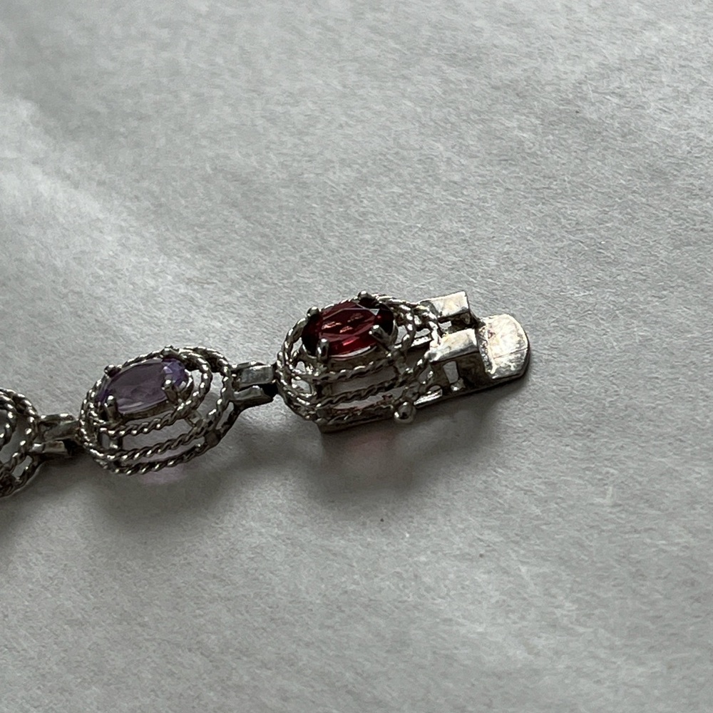 Source Unknown Silver Multi-Gem Bracelet - image 7